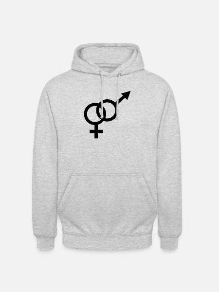 Amour - Sweat-shirt à capuche unisexe - gris clair chiné