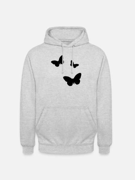 Schmetterlinge - Unisex Hoodie - Hellgrau meliert