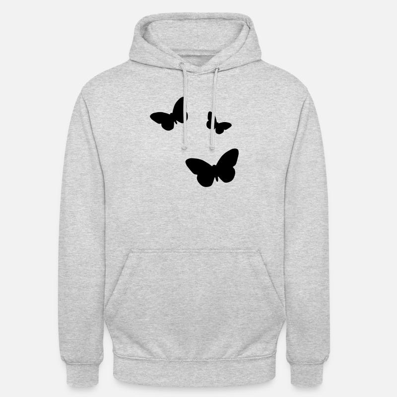 Schmetterlinge - Unisex Hoodie - Hellgrau meliert