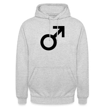 mars_and_male_symbol - Sweat-shirt à capuche unisexe - gris clair chiné - Devant - Alina (178cm) & Michal (187cm)