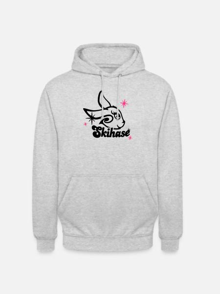 skihase_candi_2c - Unisex Hoodie - Hellgrau meliert