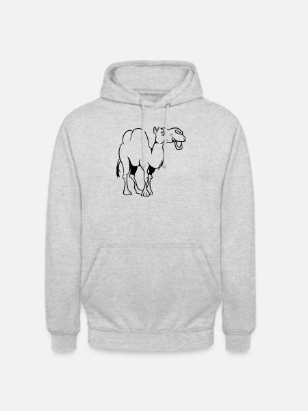 Kamel doof lieb - Unisex Hoodie - Hellgrau meliert