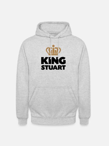 King stuart name thing crown - Unisex Hoodie - light heather grey