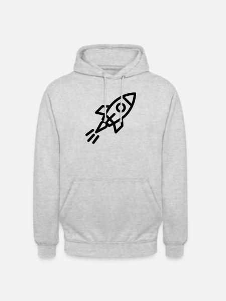 Die Rakete - Unisex Hoodie - Hellgrau meliert
