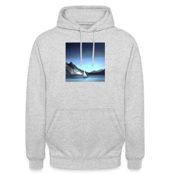 Ship sailing on a small lake - Unisex Hoodie - light heather grey - Front - Alina (178cm) & Michal (187cm)