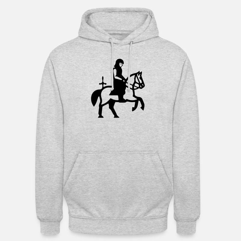 Ritter zu Pferd - Unisex Hoodie - Hellgrau meliert