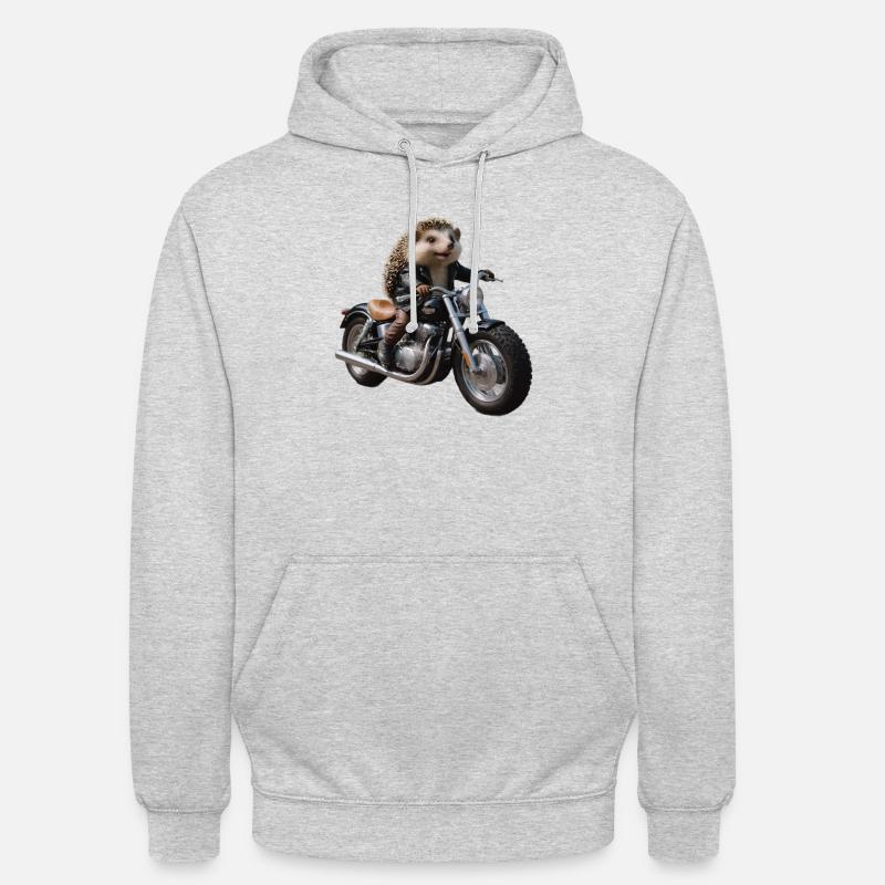 Biker-Igel - Unisex Hoodie - Hellgrau meliert