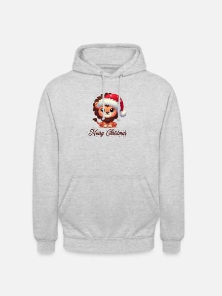 lion christmas - Unisex Hoodie - Hellgrau meliert