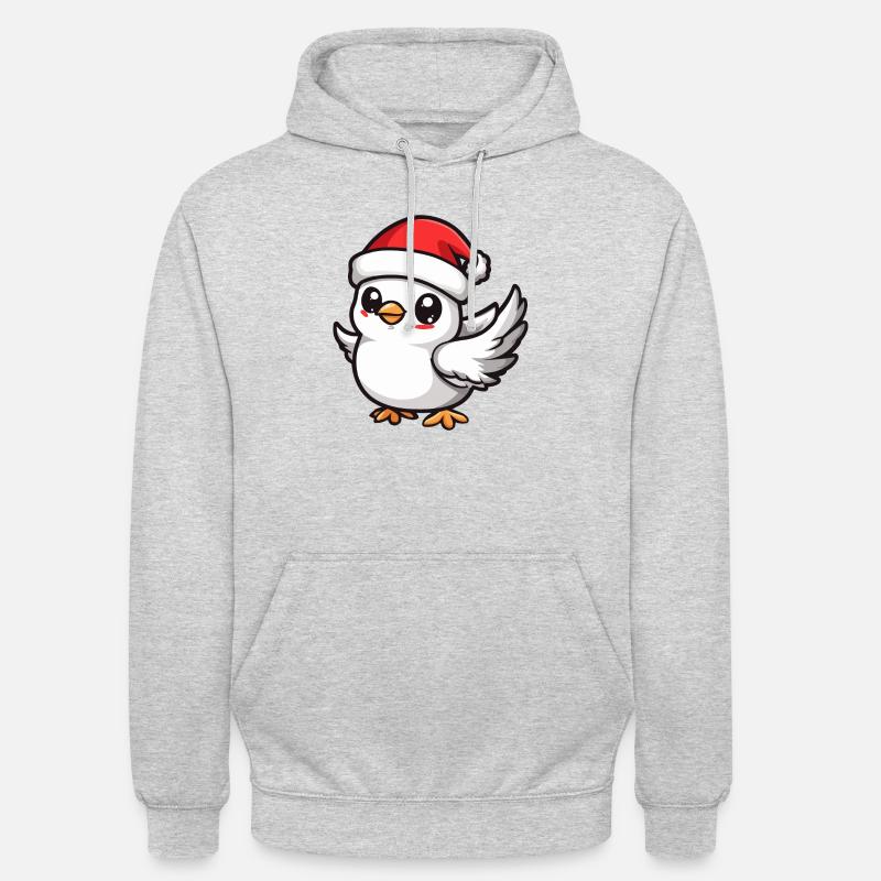 Colombe Oiseau Noël - Sweat-shirt à capuche unisexe - gris clair chiné
