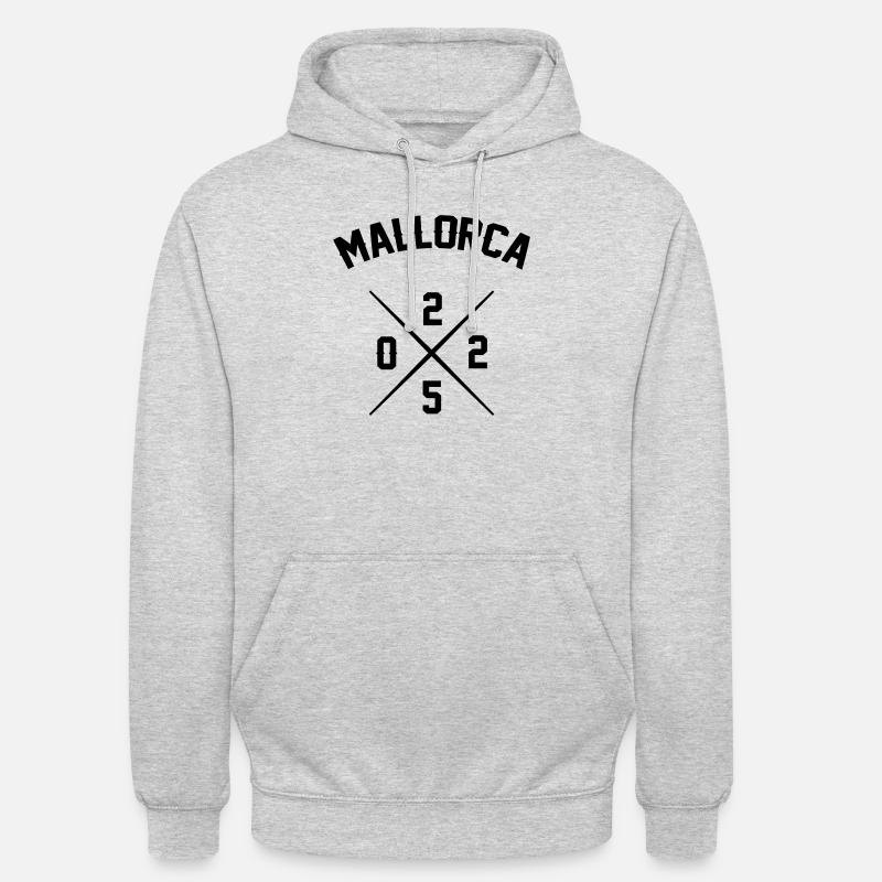 Majorque 2025 - Sweat-shirt à capuche unisexe - gris clair chiné
