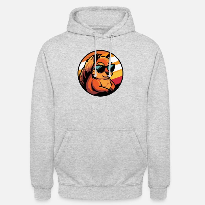 Eichhörnchen Comic Cool - Unisex Hoodie - Hellgrau meliert