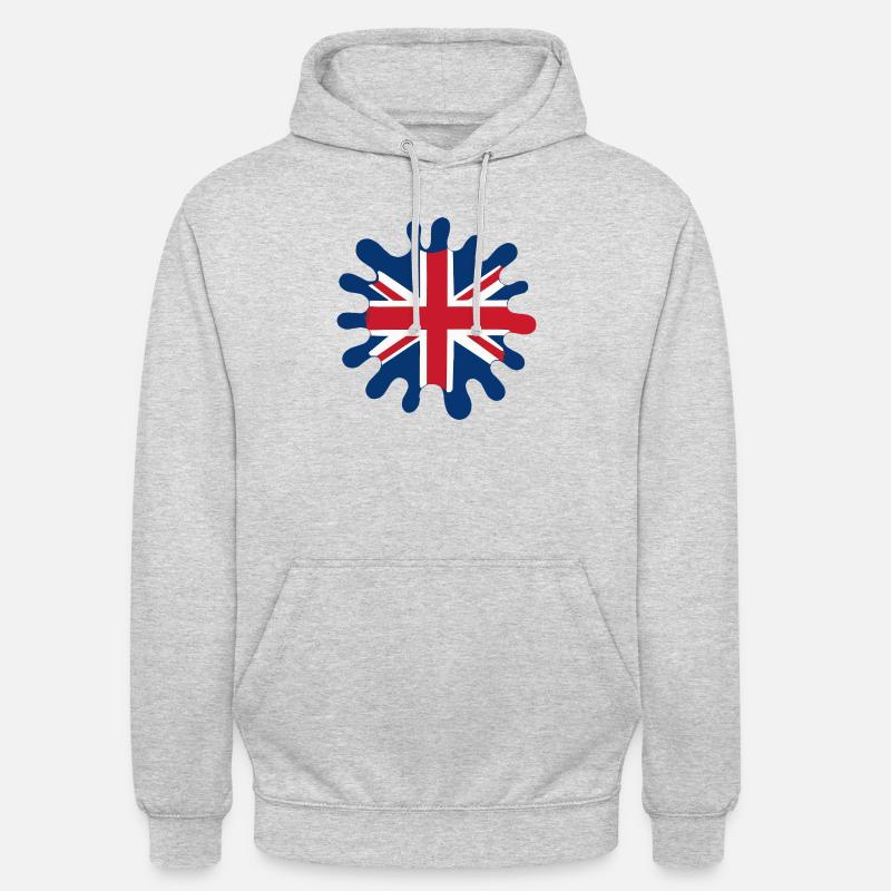 Blobs de drapeau de l’Angleterre - Sweat-shirt à capuche unisexe - gris clair chiné