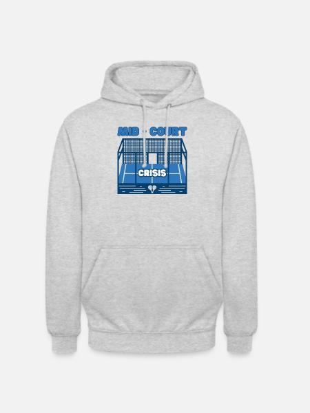 Padel-Mittelfeldkrise – Lustiges Padel-Geschenk - Unisex Hoodie - Hellgrau meliert