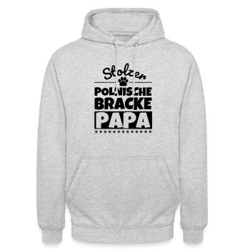 Polnische Bracke lustig Herrchen Hund - Unisex Hoodie - Hellgrau meliert - Vorne - Alina (178cm) & Michal (187cm)