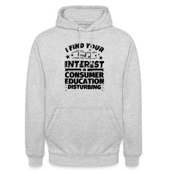 Verbraucherbildung lustiges Geschenk - Unisex Hoodie - Hellgrau meliert - Vorne - Alina (178cm) & Michal (187cm)