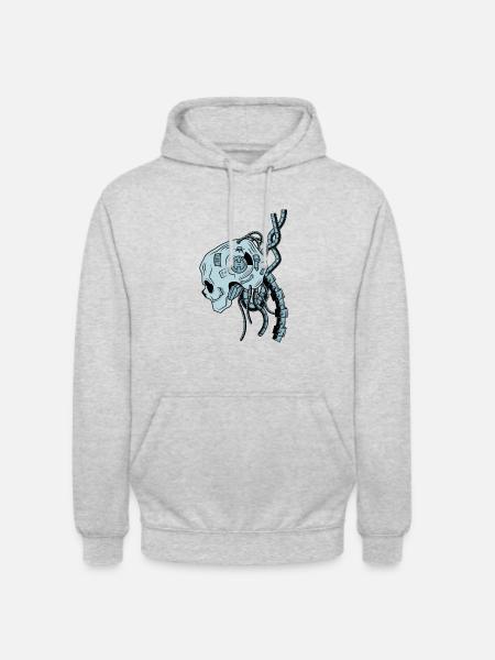 Robot Skull - Unisex Hoodie - light heather grey