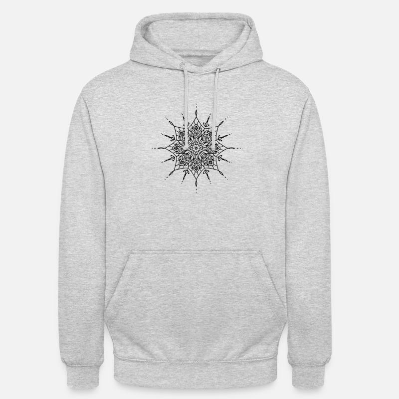 Blumen Mandala - Unisex Hoodie - Hellgrau meliert