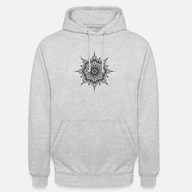 Fleurs Mandala - Sweat-shirt à capuche unisexe - gris clair chiné