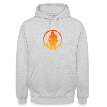 Big foot Big foot Yeti Bigfoot - Unisex Hoodie - Hellgrau meliert - Vorne - Alina (178cm) & Michal (187cm)