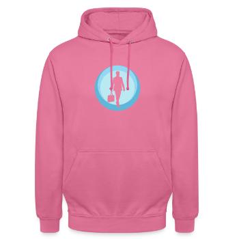 Banques Banques Wall Street - Sweat-shirt à capuche unisexe - rose - Devant - Alina (178cm) & Michal (187cm)
