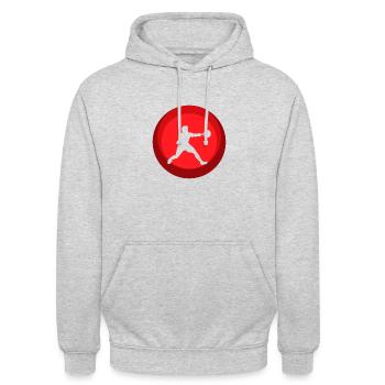 Squash Racket Racket Squash Player - Unisex Hoodie - light heather grey - Front - Alina (178cm) & Michal (187cm)