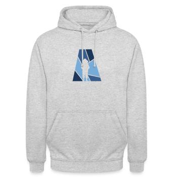 Imker Bienen Wabe - Unisex Hoodie - Hellgrau meliert - Vorne - Alina (178cm) & Michal (187cm)