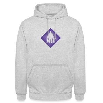Big foot Bigfoot Big foot - Unisex Hoodie - Hellgrau meliert - Vorne - Alina (178cm) & Michal (187cm)