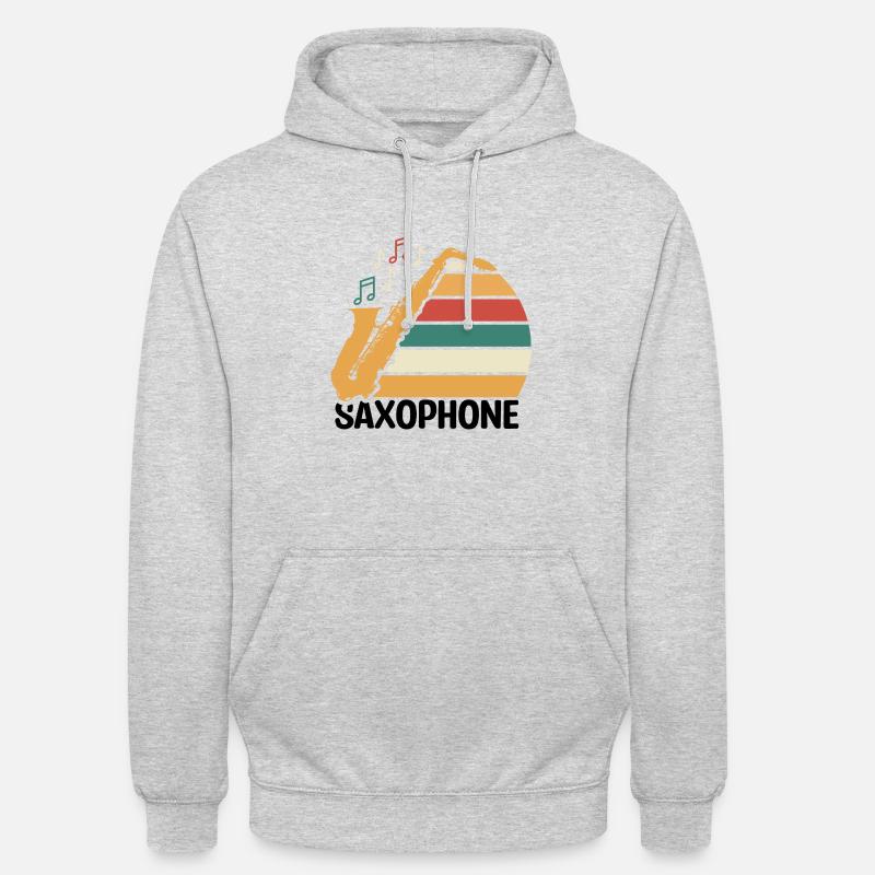 Saxophone Jazz - Sweat-shirt à capuche unisexe - gris clair chiné