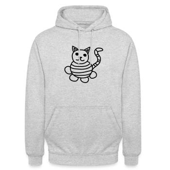 Dessin d’enfants de chat - Sweat-shirt à capuche unisexe - gris clair chiné - Devant - Alina (178cm) & Michal (187cm)