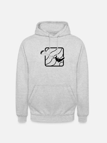 Saut de Kite Surf - Sweat-shirt à capuche unisexe - gris clair chiné