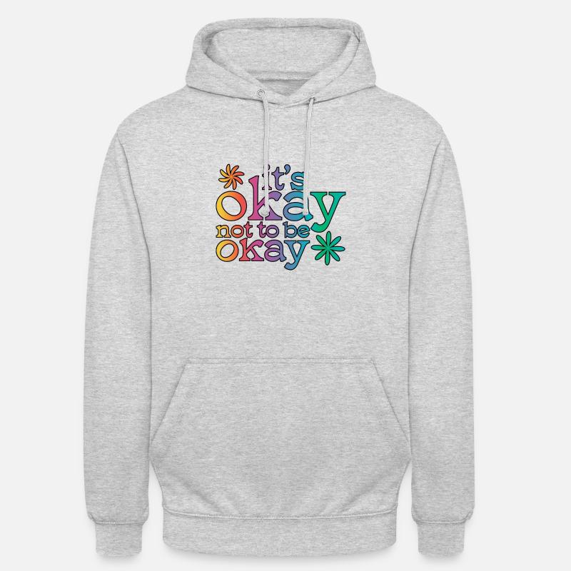 C’est normal de ne pas aller bien! - Sweat-shirt à capuche unisexe - gris clair chiné