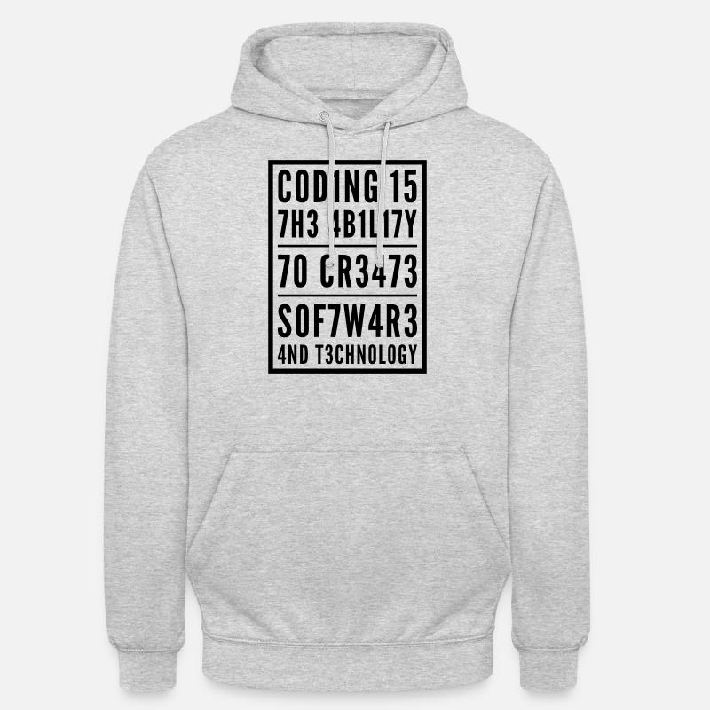 Programming Coden L337 Leetspeak Saying - Unisex Hoodie - light heather grey