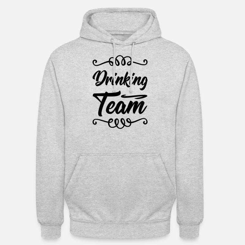 Équipe de consommation d’alcool - Sweat-shirt à capuche unisexe - gris clair chiné