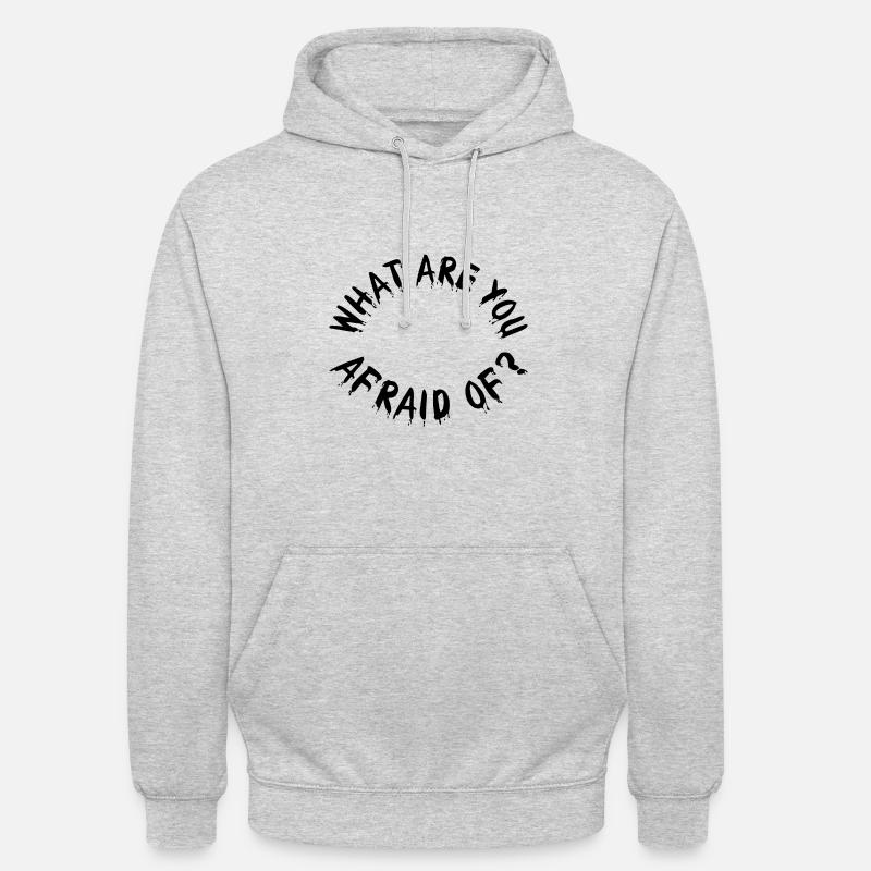 De quoi avez-vous peur - Sweat-shirt à capuche unisexe - gris clair chiné