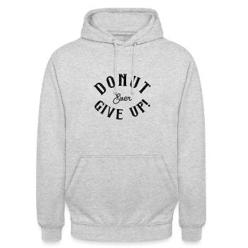 Ne jamais abandonner - Sweat-shirt à capuche unisexe - gris clair chiné - Devant - Alina (178cm) & Michal (187cm)