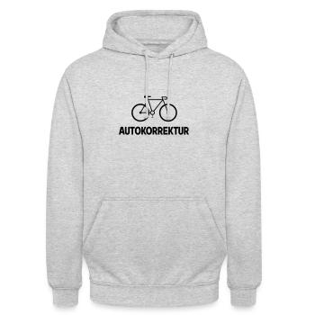 Autokorrektur - Unisex Hoodie - Hellgrau meliert - Vorne - Alina (178cm) & Michal (187cm)