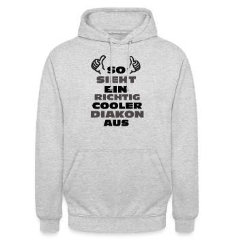 Diakon Geschenk Diakon Shirt Diakon Geschenkidee - Unisex Hoodie - Hellgrau meliert - Vorne - Alina (178cm) & Michal (187cm)