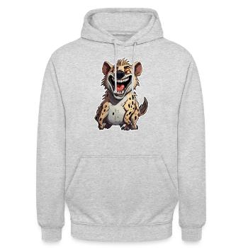 Hyène / Afrique / Safrai / Zoo / Wildis / Animal - Sweat-shirt à capuche unisexe - gris clair chiné - Devant - Alina (178cm) & Michal (187cm)