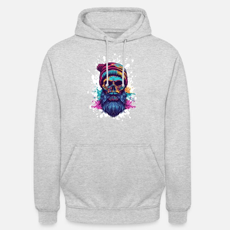 Crâne de bûcheron - Sweat-shirt à capuche unisexe - gris clair chiné
