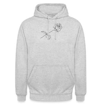 Rose #2 (Schwarz) - Unisex Hoodie - Hellgrau meliert - Vorne - Alina (178cm) & Michal (187cm)