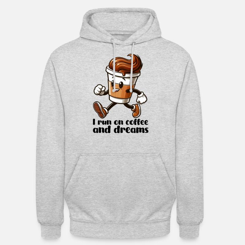 Kaffee Träume Geschenk - Unisex Hoodie - Hellgrau meliert