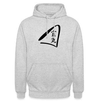 reiki - Sweat-shirt à capuche unisexe - gris clair chiné - Devant - Alina (178cm) & Michal (187cm)