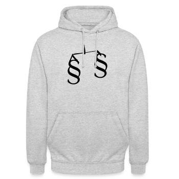 recht - Unisex Hoodie - Hellgrau meliert - Vorne - Alina (178cm) & Michal (187cm)