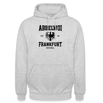 Abbelwoi Frankfurt - FFM - 069 - Unisex Hoodie - Hellgrau meliert - Vorne - Alina (178cm) & Michal (187cm)