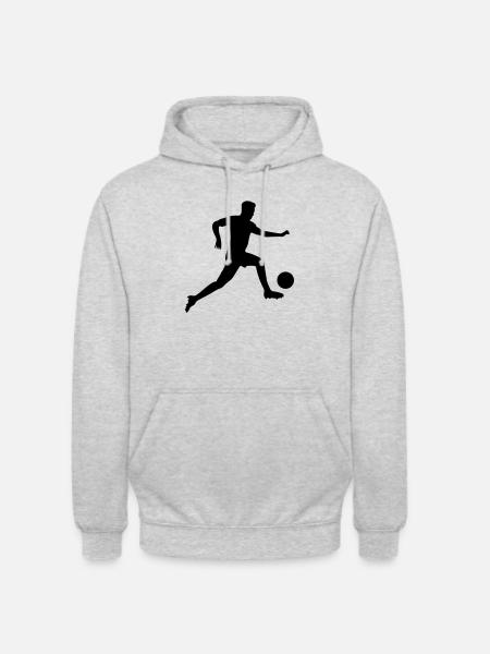 fussballer silhouette - Unisex Hoodie - Hellgrau meliert