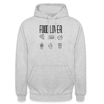 LEBENSMITTEL - Unisex Hoodie - Hellgrau meliert - Vorne - Alina (178cm) & Michal (187cm)