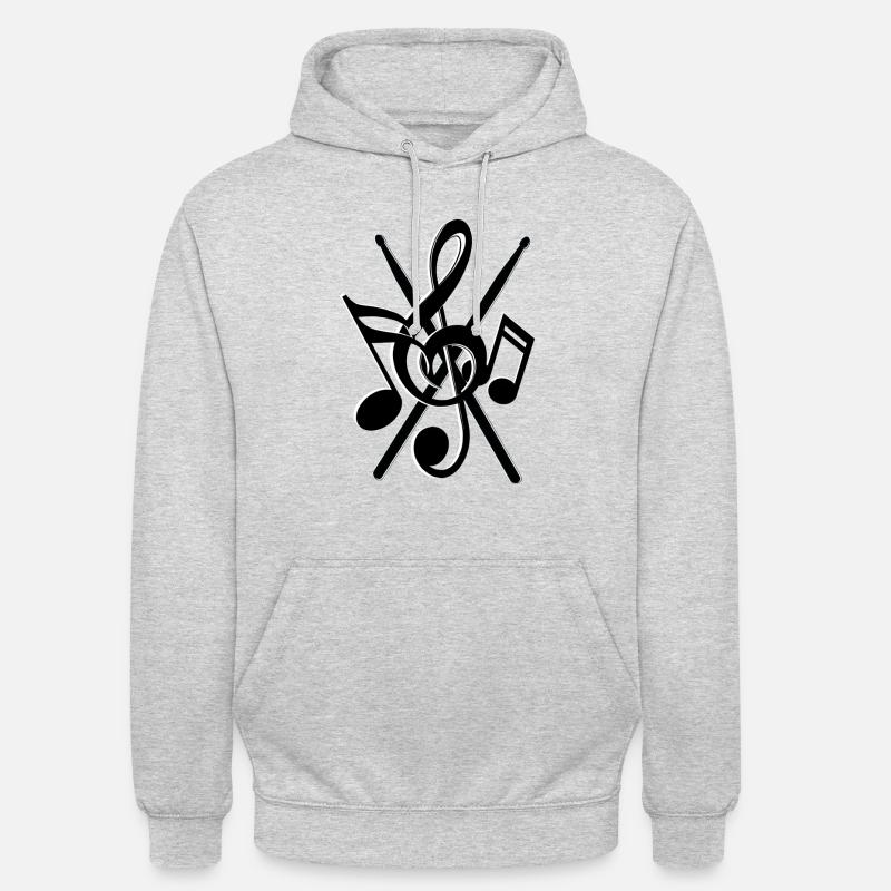 Les notes de Drumstick - Sweat-shirt à capuche unisexe - gris clair chiné