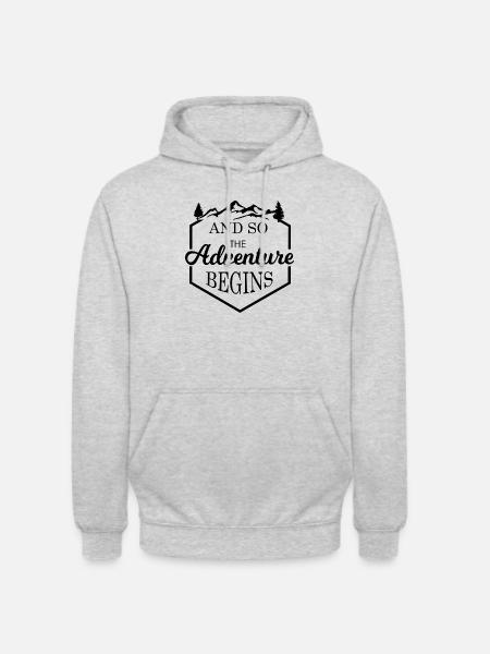 Adventure Travel Hiking Mountain - Unisex Hoodie - light heather grey