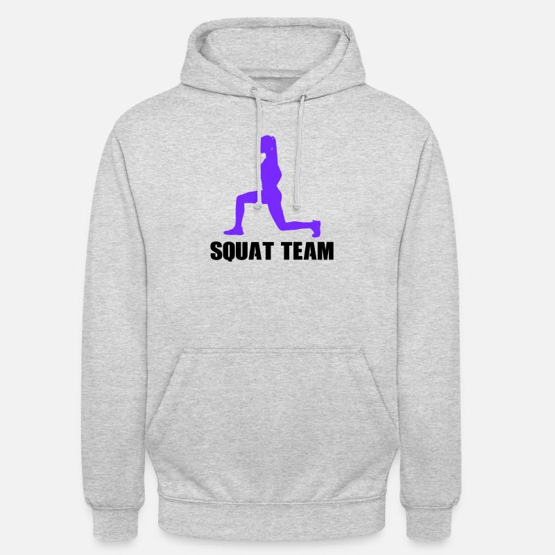 Équipe féminine de squat - Sweat-shirt à capuche unisexe - gris clair chiné