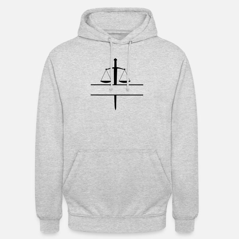 Monogramme de l’épée de justice - Sweat-shirt à capuche unisexe - gris clair chiné